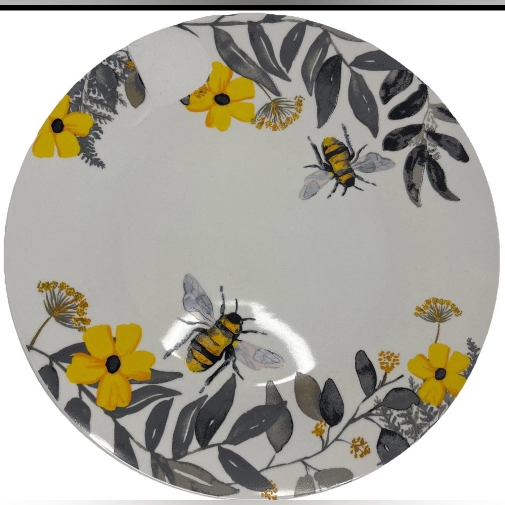 7 Royal Norfolk Bee and Yellow Floral Dinner Plate 10.5